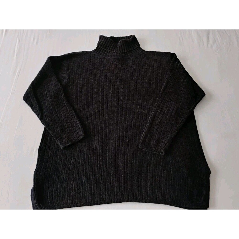 VTG Express Tricot Turtleneck Sweater Ribbed Boxy Y2K 90s S/M Oversized